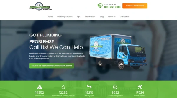 Anytime Plumbing website screenshot