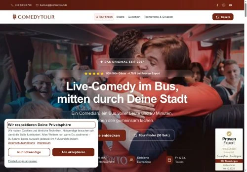 Live comedy on the bus website speed optimization