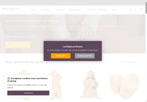 Monica Moments Shopify website screenshot